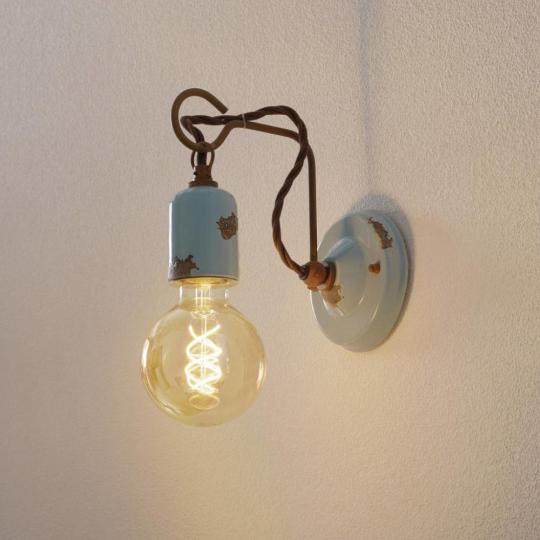 vintage retro turkiz kek lampa vilagitas falikar rusztikus rozsdas keramia ferroluce mediterran nappali haloszoba konyha nyaralo felujitas olasz lameridiana barna.jpg